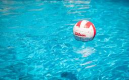 Volleyball in water. 