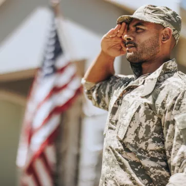U.S. Veteran Saluting