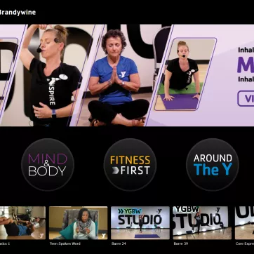 YMCA360 Homepage Featuring On Demand Wellness Classes